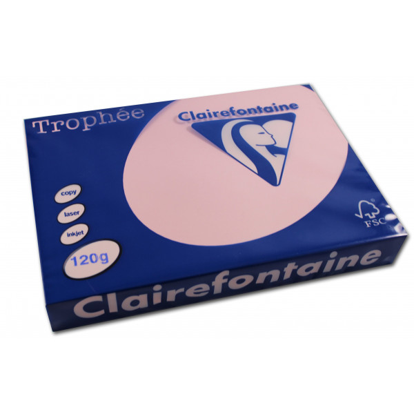 250 feuilles A4 - 120g - Couleur pastels - Rose - Trophée Clairefontaire