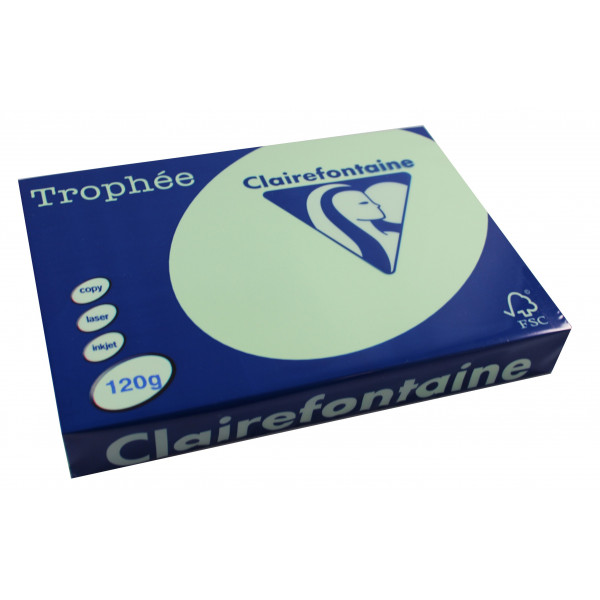 250 feuilles A4 - 120g - Couleur pastels - Vert - Trophée Clairefontaire