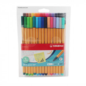 Pochette De 30 Crayons Feutre STABILO point 88 - Pointe Fine pas cher
