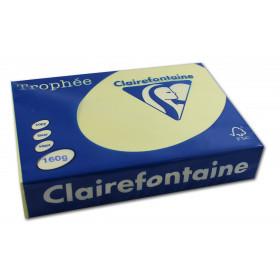 250 feuilles A4 - 160g - Couleur pastels - Canari - Trophée Clairefontaire