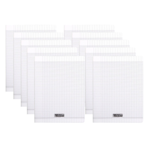 Lot De 10 Cahier Polypro Incolore Seyes 24X32 90G - Calligraphe / Clairefontaine 18199C pas cher