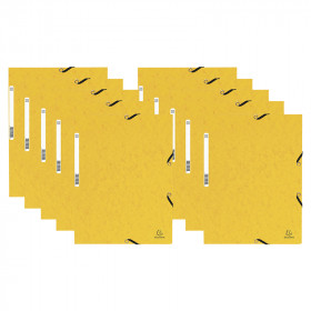 Lot De 10 Chemises 3 Rabats Exacompta Jaune pas cher