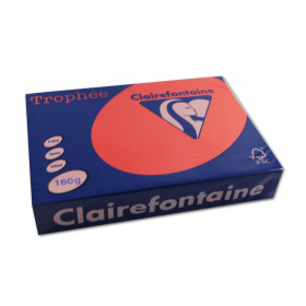 250 feuilles A4 - 160g - Couleur vives - Rouge corail - Trophée Clairefontaire