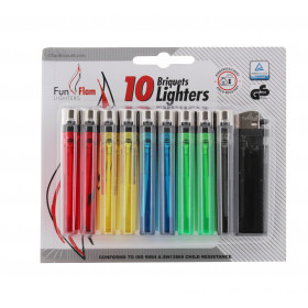 Lot De 10 Briquets Translucides - Fun Flam pas cher
