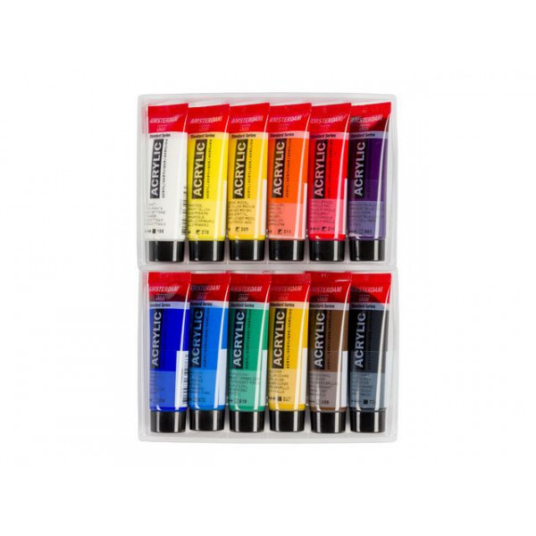 Set Peinture Acrylique de 12 tubes - Amsterdam | Surdiscount