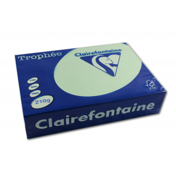 250 feuilles A4 - 210g - Couleur pastels - Vert - Trophée Clairefontaire