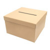 Urne - Kraft - Carré - A décorer - Carton - 24,5x24,5x15cm