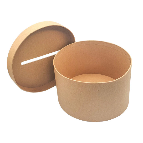 Urne - Kraft - Ronde - A décorer - Carton - 24,5x24,5x15cm