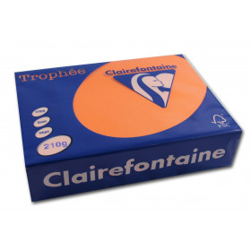 250 feuilles A4 - 210g - Couleur vives - Orange vif - Trophée Clairefontaire