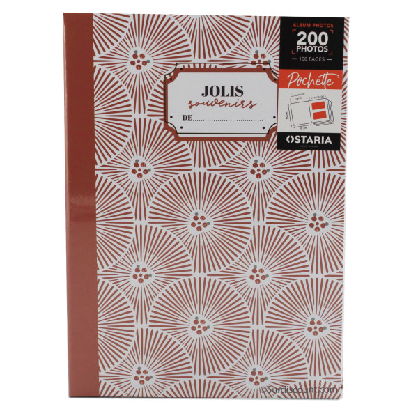 photo-Album photos - 18x25 cm - 200 photos 10x15cm - 100 pages - Couverture motifs