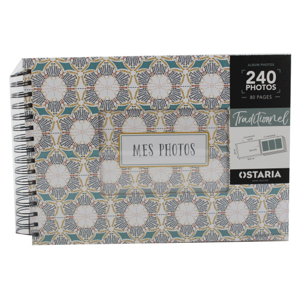 photo-Album photos - 30x22 cm - 240 photos 10x15cm - 80 pages - Couverture mandala