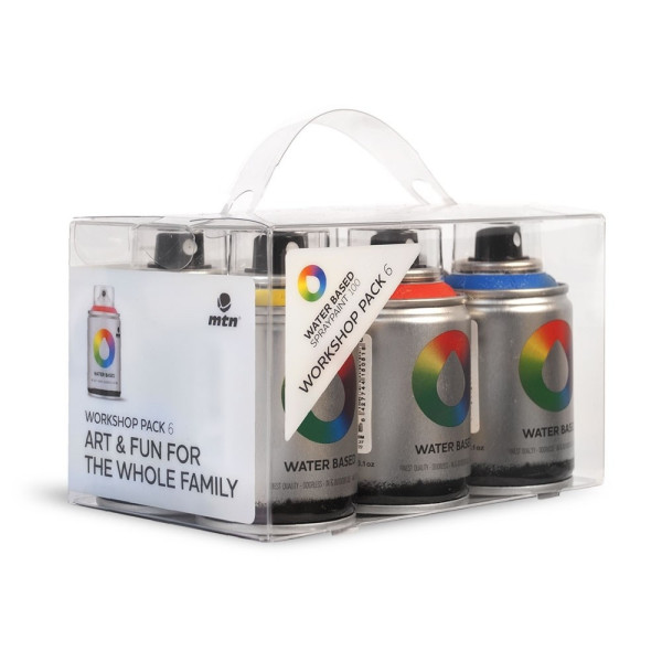Lot de bombes de peinture - 6 couleurs - water based - Mtn pas cher
