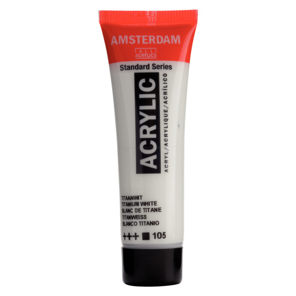 Peinture Acrylique en tube - blanc de titan - Amsterdam pas cher