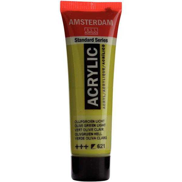 Peinture Acrylique en tube - vert olive clair - Amsterdam pas cher