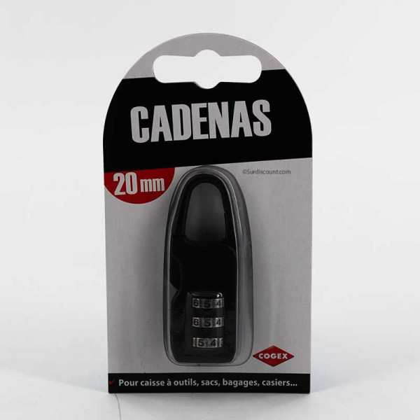Cadenas à code 20mm - Cogex pas cher