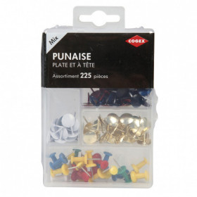 Punaise assortiment 225 pièces - Cogex pas cher