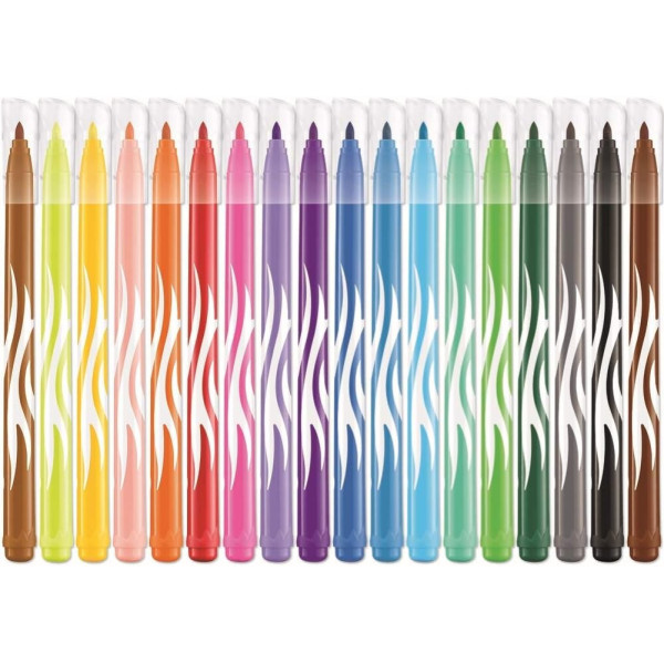 18 Feutres de coloriage - Pointe moyenne - Encre lavable - Maped - Color'peps jungle