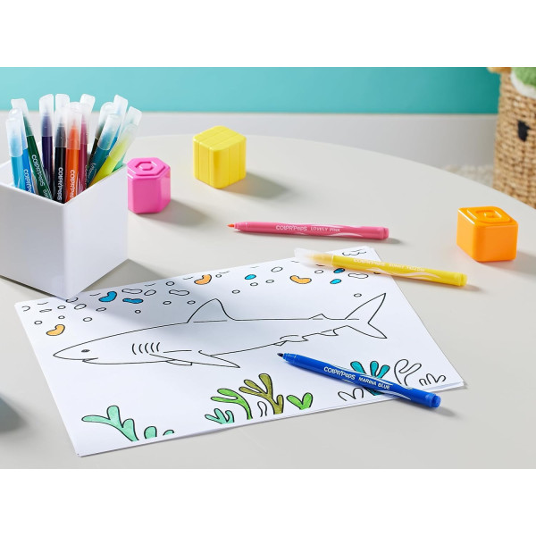 18 Feutres de coloriage - Pointe moyenne - Encre lavable - Maped - Color'peps jungle