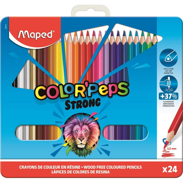 photo - 24 crayons de couleur - Coloriage - Très résistants - Maped - Color'peps Strong