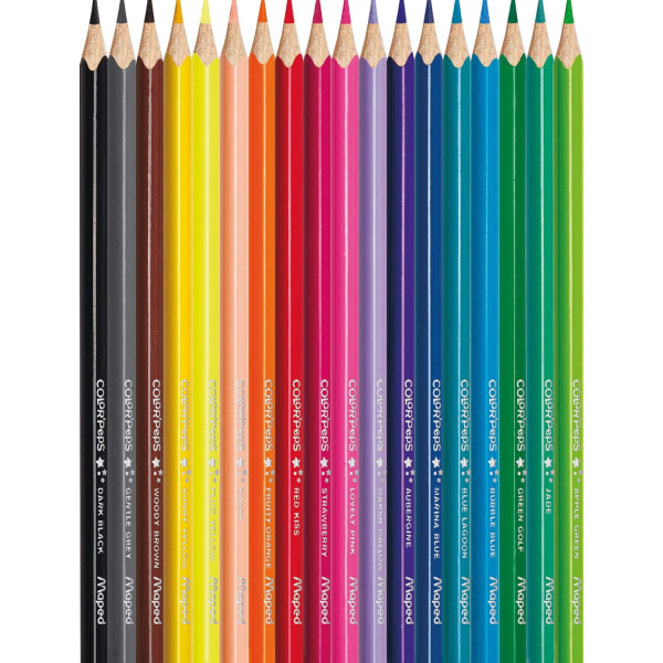 18 crayons de couleur - Coloriage - Couleurs vives - Maped - Color'peps star