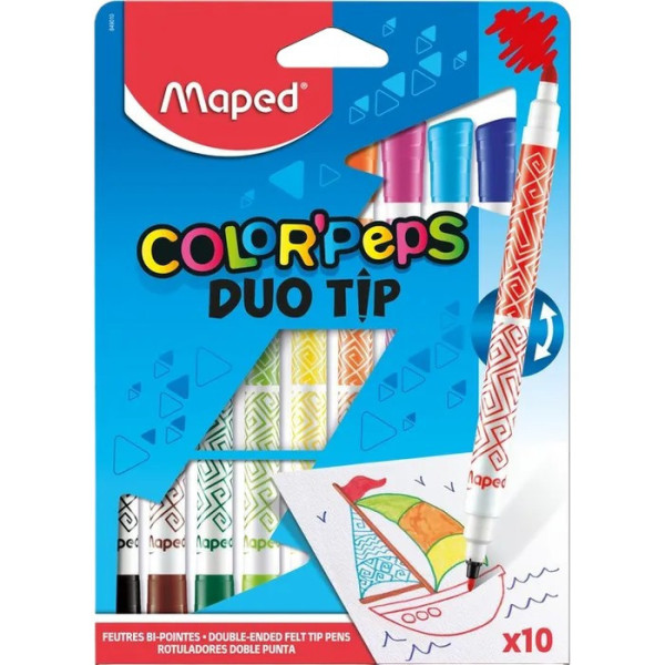 photo - 10 feutres de coloriage - Double pointes - Encre lavable - Maped - Color'peps Duo tip