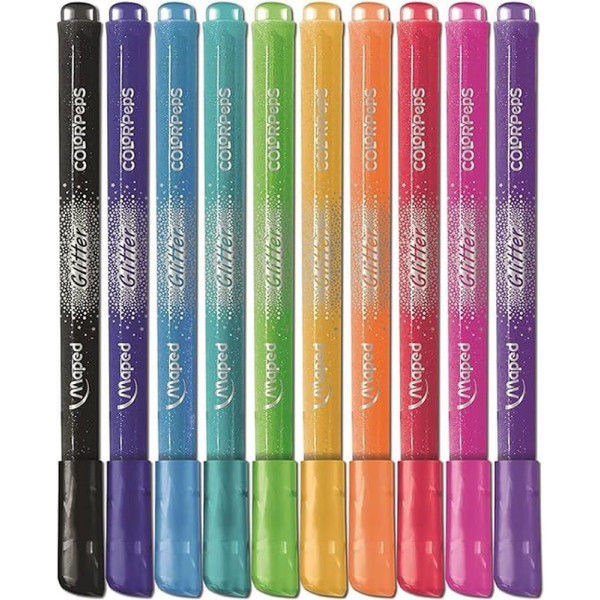 10 feutres de coloriage - Encre à paillettes - Assortiment - Maped - Color'peps Glitter