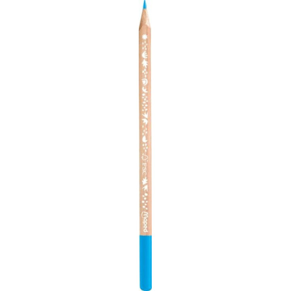 12 crayons de couleur - Bois naturel - Coloriage - Assortiment - Maped Smiling Planet