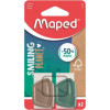 photo - lot de 2 gommes blanches - Précision - Avec étui de protection en plastique - Maped - Smiling Planet