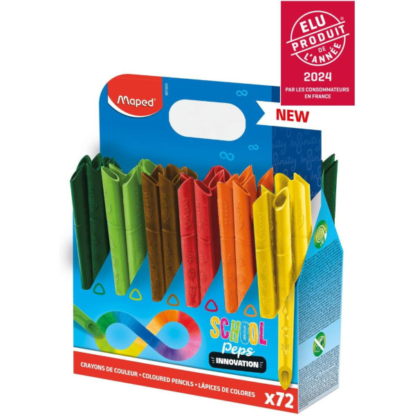 72 crayons de couleur - Assortiment - Schoolpack - School'peps Infinity - Maped