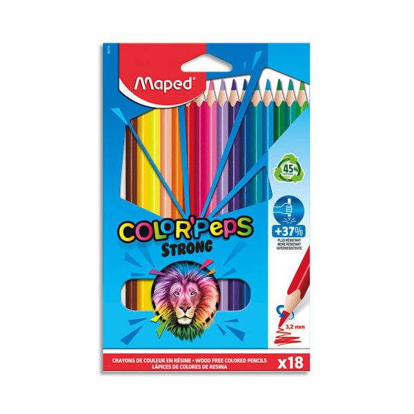 photo - 18 crayons de couleur - Ultra résistant - Color'Peps Strong - Maped
