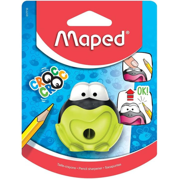 Taille-crayons - 1 trou - Avec réservoir - Grenouille - Maped Croc Croc