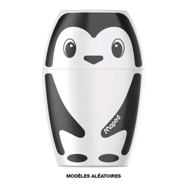 Taille-crayons - 1 trou - Avec réservoir - Panda ou pingouin - Scolaire - Maped