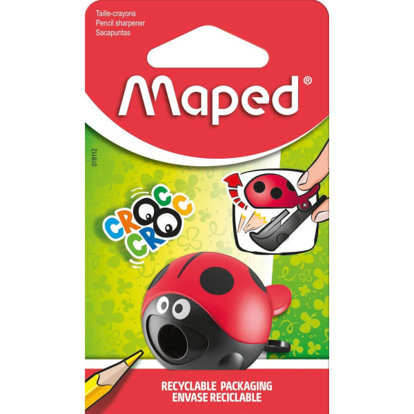 Taille-crayons - 1 trou - Coccinelle ou baleine - Scolaire - Maped Croc Croc