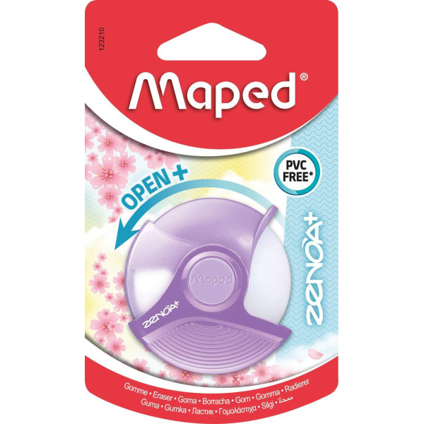 Gomme - Blanche - Ronde - Avec étui de protection - Sans PVC - Maped Zenoa