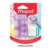 Taille-crayons 2 trous + gomme blanche - Avec réservoir - Couleurs pastel - Maped