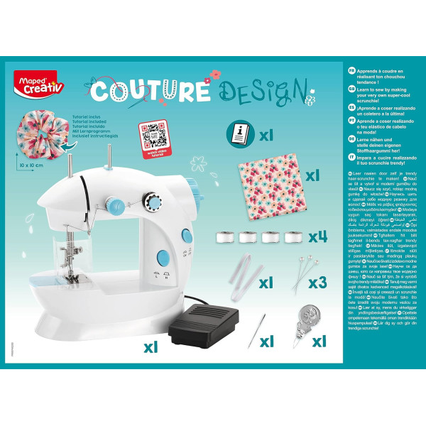 Machine à coudre - Pour enfant - Dès 8 ans - Inclus tissus, fils, aiguilles - Maped Creativ