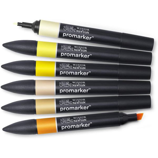 promarker-tons-jaunes-6-feutres-winsor-et-newton-de-près