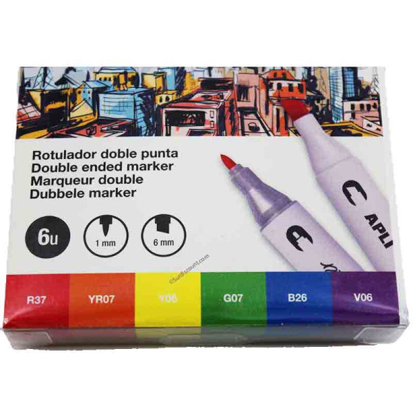 Feutres double pointe 6 couleur double pointe