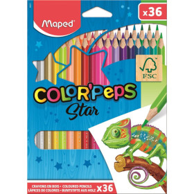 photo - 36 crayons de couleur - Coloriage - Couleurs vives - Maped - Color'Peps Star
