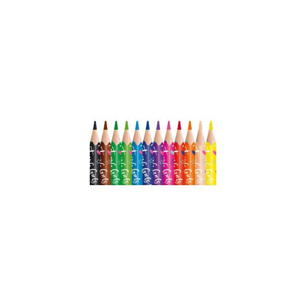 12 crayons de couleur - Mine résistante - Barbie - Ergonomique - Scolaire - Maped