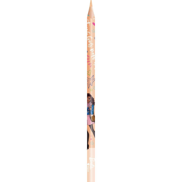 12 crayons de couleur - Mine résistante - Barbie - Ergonomique - Scolaire - Maped
