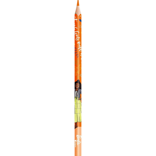 12 crayons de couleur - Mine résistante - Barbie - Ergonomique - Scolaire - Maped