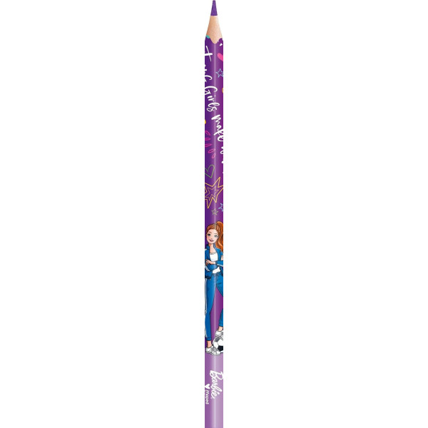 12 crayons de couleur - Mine résistante - Barbie - Ergonomique - Scolaire - Maped