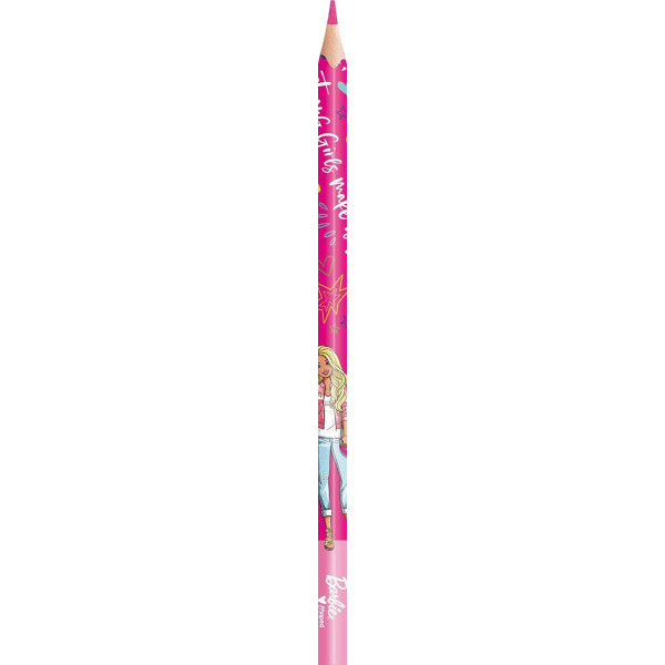 12 crayons de couleur - Mine résistante - Barbie - Ergonomique - Scolaire - Maped