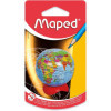 photo - Taille-crayons - Globe terrestre - Avec réservoir - Métal - 1 trou - Scolaire - Maped