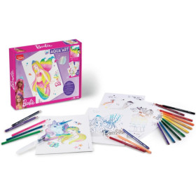 Coffret coloriage - Barbie - Peinture aquarelle - 5 affiches + 18 crayons - Maped
