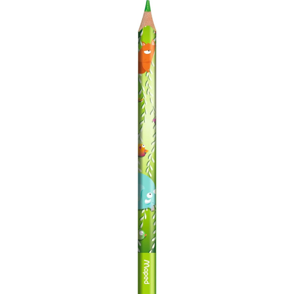 Crayons de couleur - Coloriage - Enfant dès 1 an - Mine large - 12 couleurs - Maped Jungle Fever