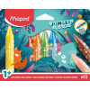 photo - Crayons de cire - Coloriage - Enfant dès 1 an - Corps large - 12 couleurs - Maped Jungle Fever