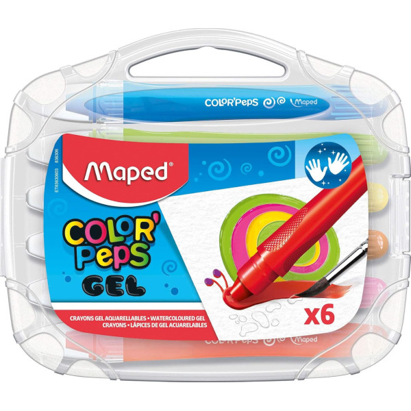 photo - Crayons de couleur - Gel - Aquarellables - 6 couleurs - Coloriage - Enfant - Maped Color'peps