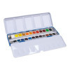 Peinture aquarelle - Boîte 24 demi-godets - Palette intégrée - Scolaire - Milan